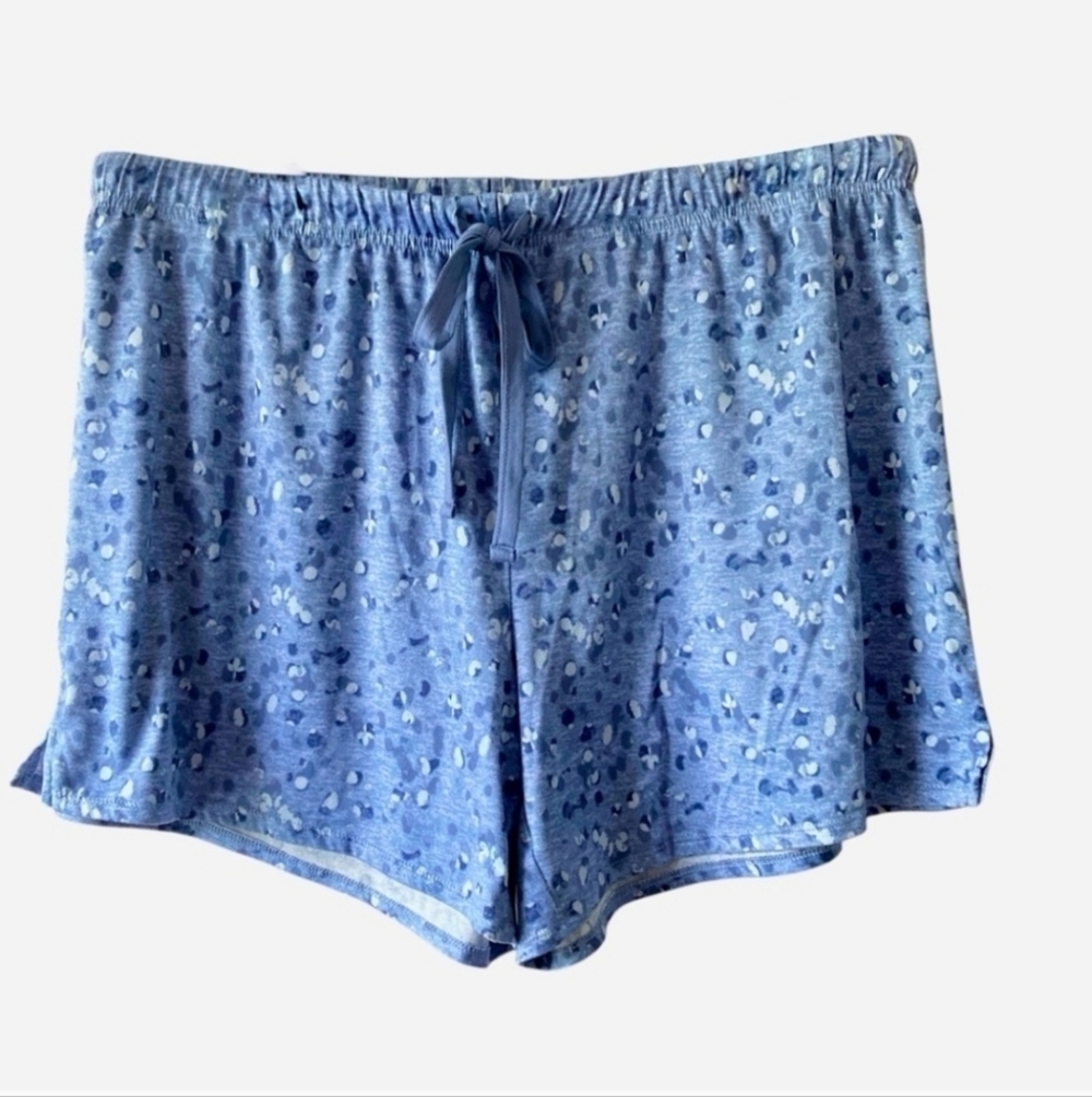 Lucky Brand Blue Women's Leopard Print Lounge Shorts Size XL.